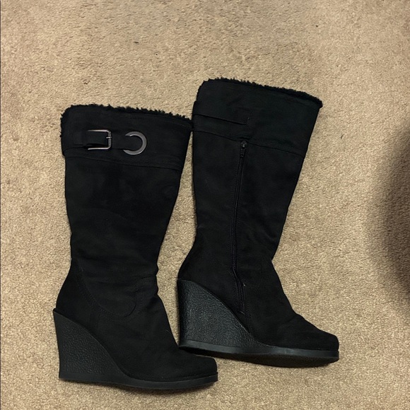 Maurices Shoes - Maurices Black Wedge Boots